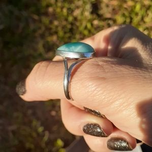 Larimar Teardrop Ring